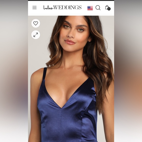 Lulu’s Long Green Satin Dress NWT - Picture 2 of 7